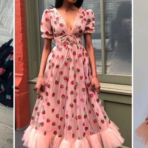 Strawberry/cherry tulle dress